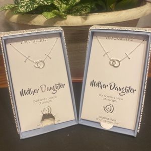 2 Mother/Daughter Sterling Silver “Our bond is a circle of strength,” necklaces